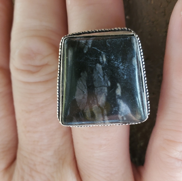 New Picasso Jasper 925 Silver Ring. - Picture 3 of 12